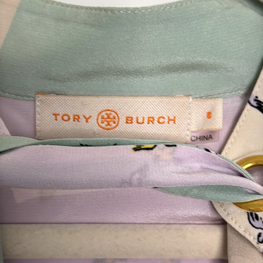 Tory Burch Patchwork Neck Tie Blouse - image 7